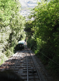 Sicht auf die untere Standseilbahn