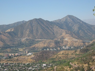 Sicht auf Berge und eine grosse Br�cke,
                          Nahaufnahme