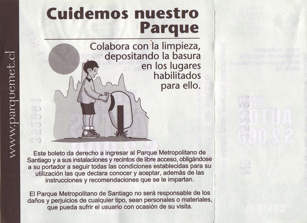 Mautquittung, R�ckseite mit Anweisungen
                          zum Umweltschutz