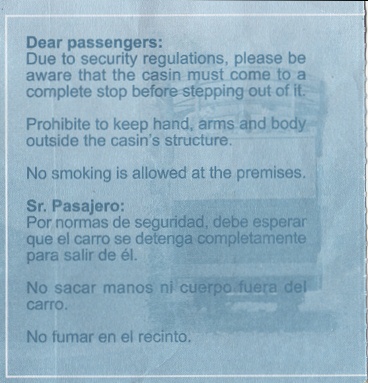 Billet der Standseilbahn von der
                                  Talstation bis zur Station Zoo,
                                  R�ckseite