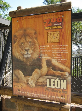 Tafel mit Angaben �ber den L�wen