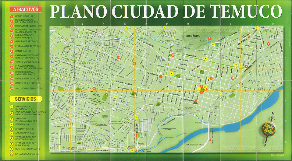 Temuco,
mapa grande Temuco, mapa grande