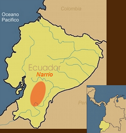 el mapa con la cultura Narr�o en el sur del Ecuador
                de hoy