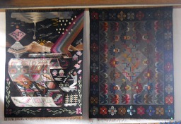 Pared con tejidos, primer plano 01