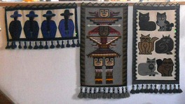 Pared con tejidos, primer plano