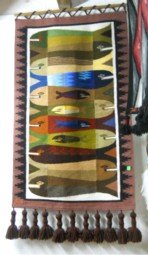 Tejido grande mostrando peces