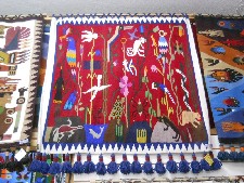 Wandteppich mit verschiedenen Tieren,
                          Nahaufnahme