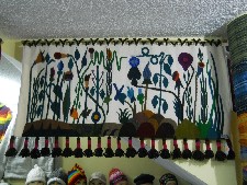 Wandteppich mit Pflanzen, Nahaufnahme