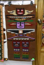 Tejido mostrando dioses, primer plano