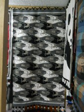 Tejido mostrando p�jaros, primer plano