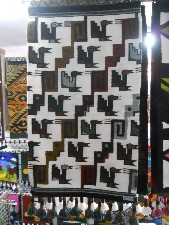 Tejido mostrando p�jaros, primer plano