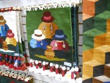 Tejido mostrando mujeres intrigantes,
                          primer plano 01