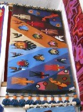 Tejido con m�scaras, primer plano