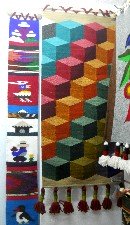 Tejido con dise�o gr�fico
                                    tresdimensional de escaleras