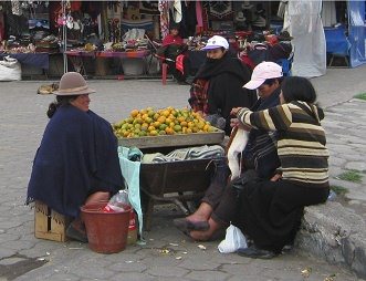 Der
                          Mandarinenstand, Nahaufnahme