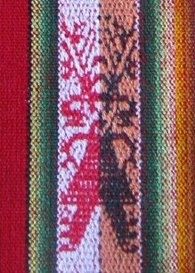 Tischdeckenmuster-Detail, Tnzer
                                  in Rot