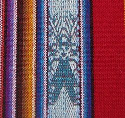 Tischdeckenmuster-Detail, T�nzer
                                  (oder Ausserirdischer) in Blau