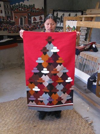 Ein grosser Wandteppich mit einer
                                  grossen Frauenkonferenz