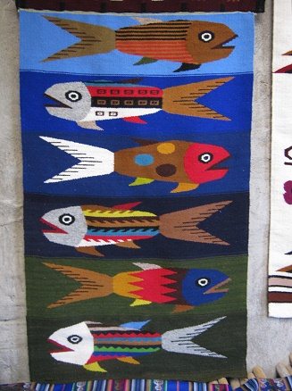 Wandteppich mit Fischen (Fantasiefische)