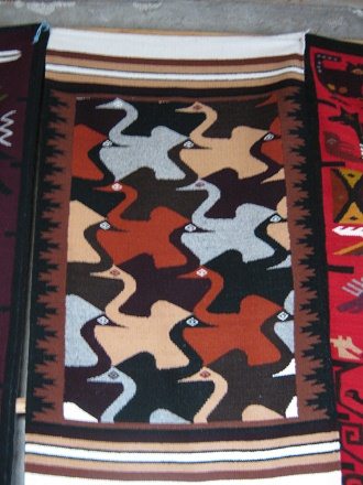 Wandteppich mit M�wen in Blau,
                                  Braun und Beige