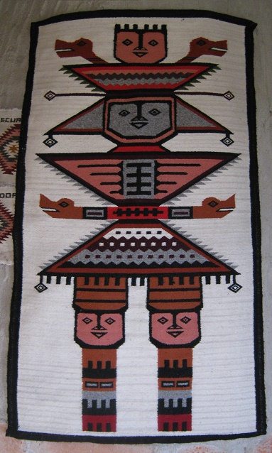 Wandteppich mit einem Inkat�nzer,
                          Grossaufnahme