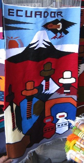 Wandteppich mit Vulkan und Kondor