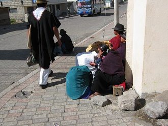 Pickup-Passagiere warten mit Gep�ck