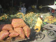 Huaquillas, mercado de calle (10), puesto
                          de pi�a