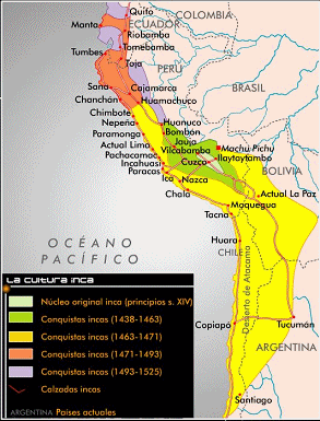 Karte der Inkawege in Ecuador
                                  (03): Naranjal kommt nicht vor [24]