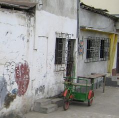 Machala, el triciclo de carga, primer
                          plano