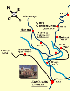 Karte Ayacucho-Huanta