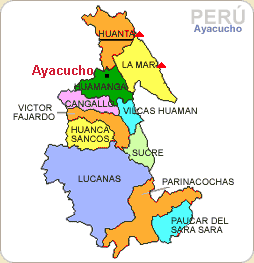 Mapa con la provincia Huanta
                      del departamento Ayacucho