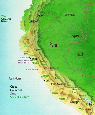 Karte von Per� mit
                      der Einzeichnung des Urwalds