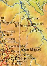 Karte Ayacucho-San-Francisco
                      am R�o Apur�mac im Urwald am Beginn des
                      Amazonasbeckens