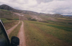 El camino con campos y panorama