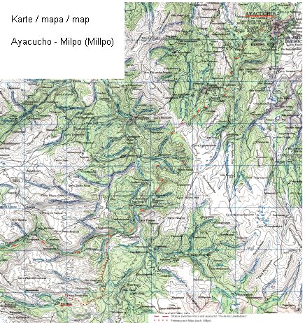 Karte Ayacucho-Milpo (Millpo)