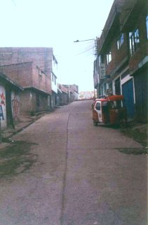 Jiron La Mar, picture of the street with
                        moto taxi