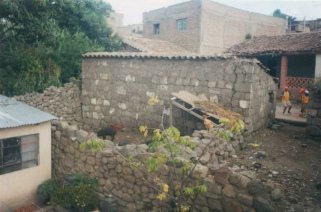Patio trasero con gallo, gallina y con
                        cerdos negros, y un juego de f�tbol