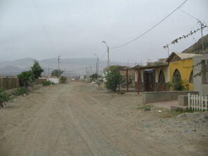 Chilca, la entrada al parte del pueblo
                          con las lagunas