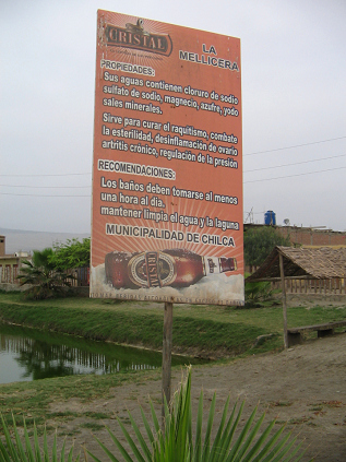 Chilca, la placa de la laguna medicinal
                          no. 2