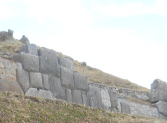 Cusco Sacsayhuam�n, basic walls part 1: view to an incomplete wall of the first terrace