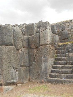 Cusco Sacsayhuamn, another stairs with geometric cut giant corner stones