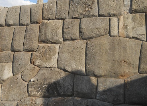 Cusco, Sacsayhuamn, terrace 1, wall 06 - detail 02 with poligonal stones