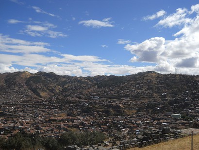 Sacsayhuam�n (Cusco), terrace 4, view to Cusco 06