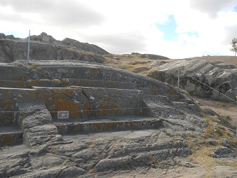Sacsayhuamn (Cusco), the giant throne on the flattened hill, the right side