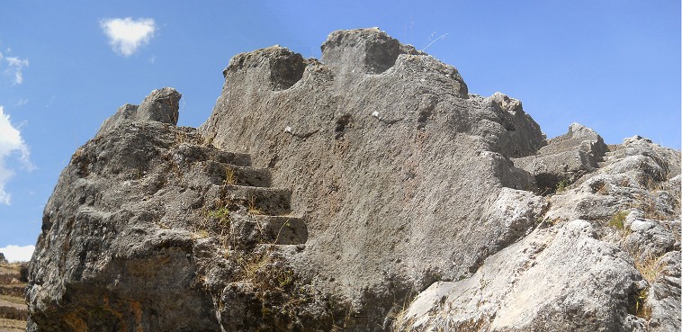 The rock of stairs and thrones "Chinchana grande" (rock of stairs) part 1, two stairs - panorama