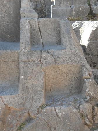 Cusco Sacsayhuam�n: throne wall in the amphitheater, the little niches