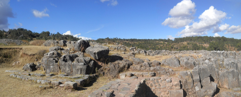 Cusco Sacsayhuam�n: Das Amphitheater mit einem Chaos und Thronen, Panorama
