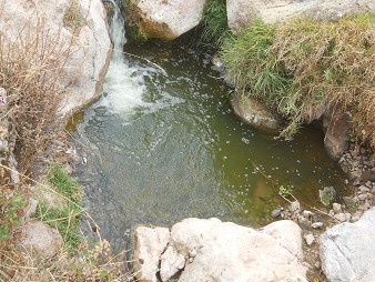 Cusco Sacsayhuam�n 16: Der Weg
              zur�ck nach Cusco, verschmutzter Bach