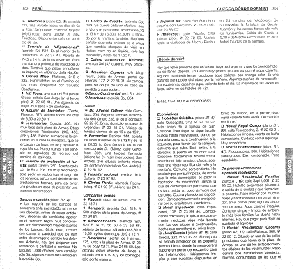 Reisef�hrer von Trotamundos, Hotels (Seiten
                        102 und 103)